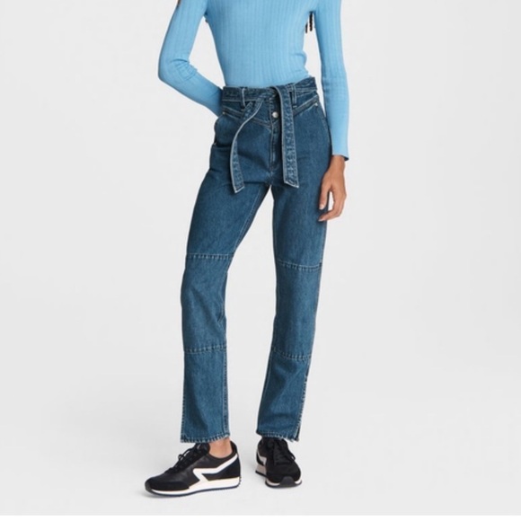 rag & bone Mia Yoke High Rise Straight Leg Jeans Dark Wash Size 30 NWT - Picture 5 of 13